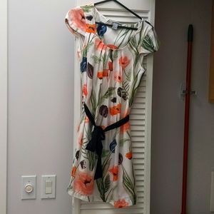 Satin dress with flower print - size 2